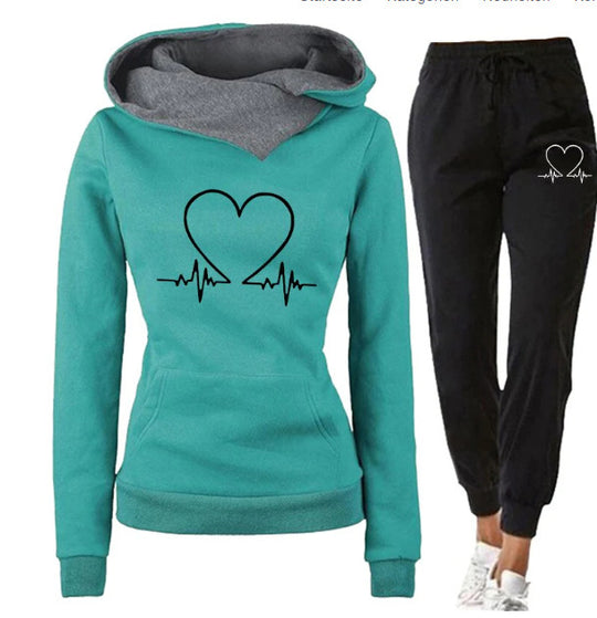 Printed Hooded Sports Suit