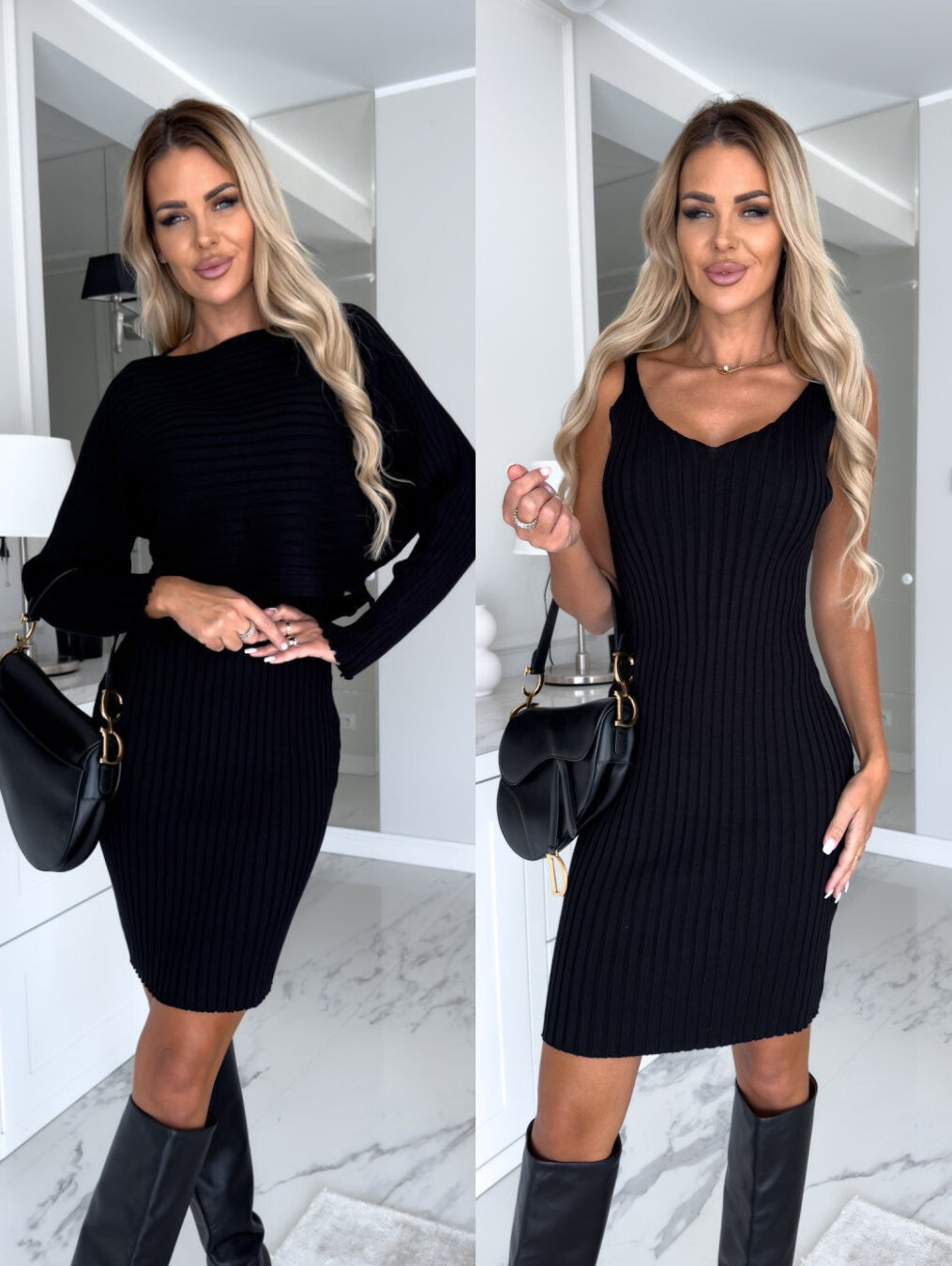 Long-sleeved Top and Skirt