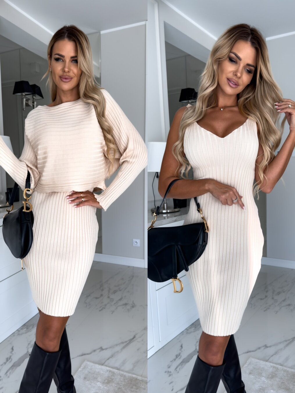 Long-sleeved Top and Skirt